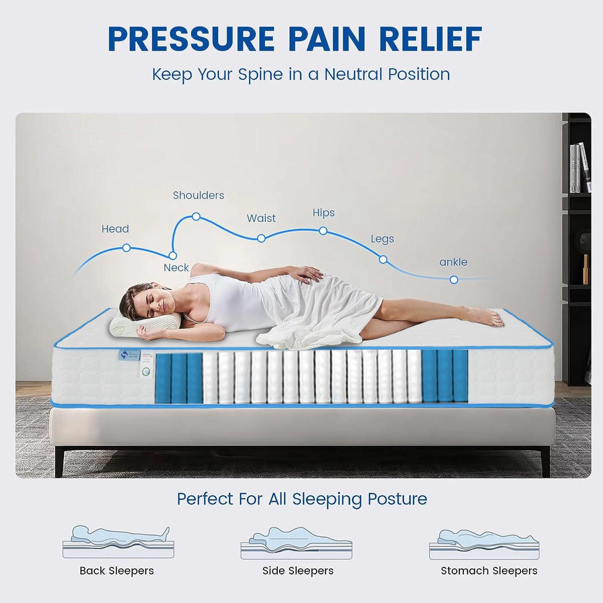 10 Inch Twin Memory Foam Mattress W430451