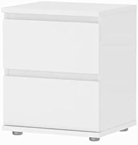 White 2 Drawer Nightstand J5443
