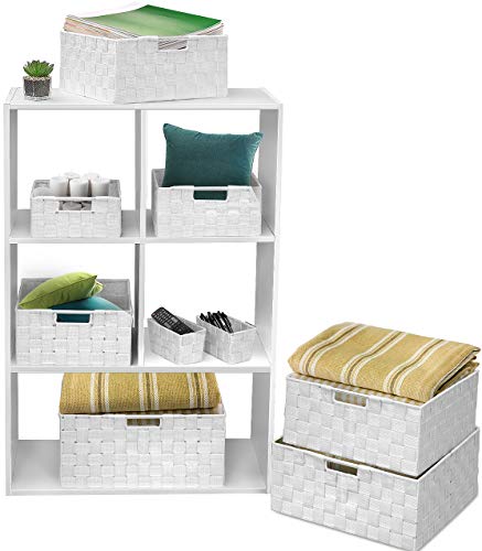 Set of 9 Beige Storage Baskets J898