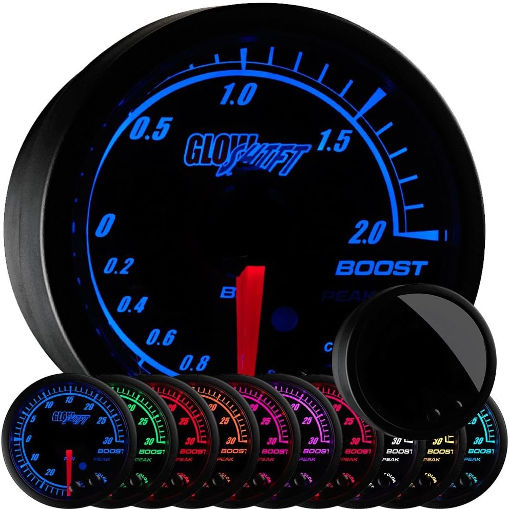 Black Dial Tinted Lens 2-1/16 52mm Boost Vacuum Gauge Kit E6535