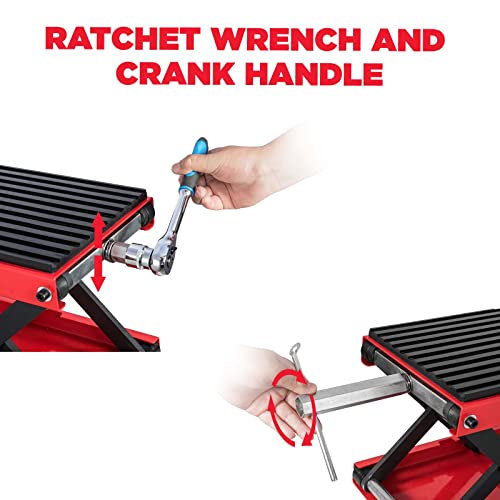 1200 LBS Steel Motorcycle Lift Scissor Jack with Wide Deck L68750