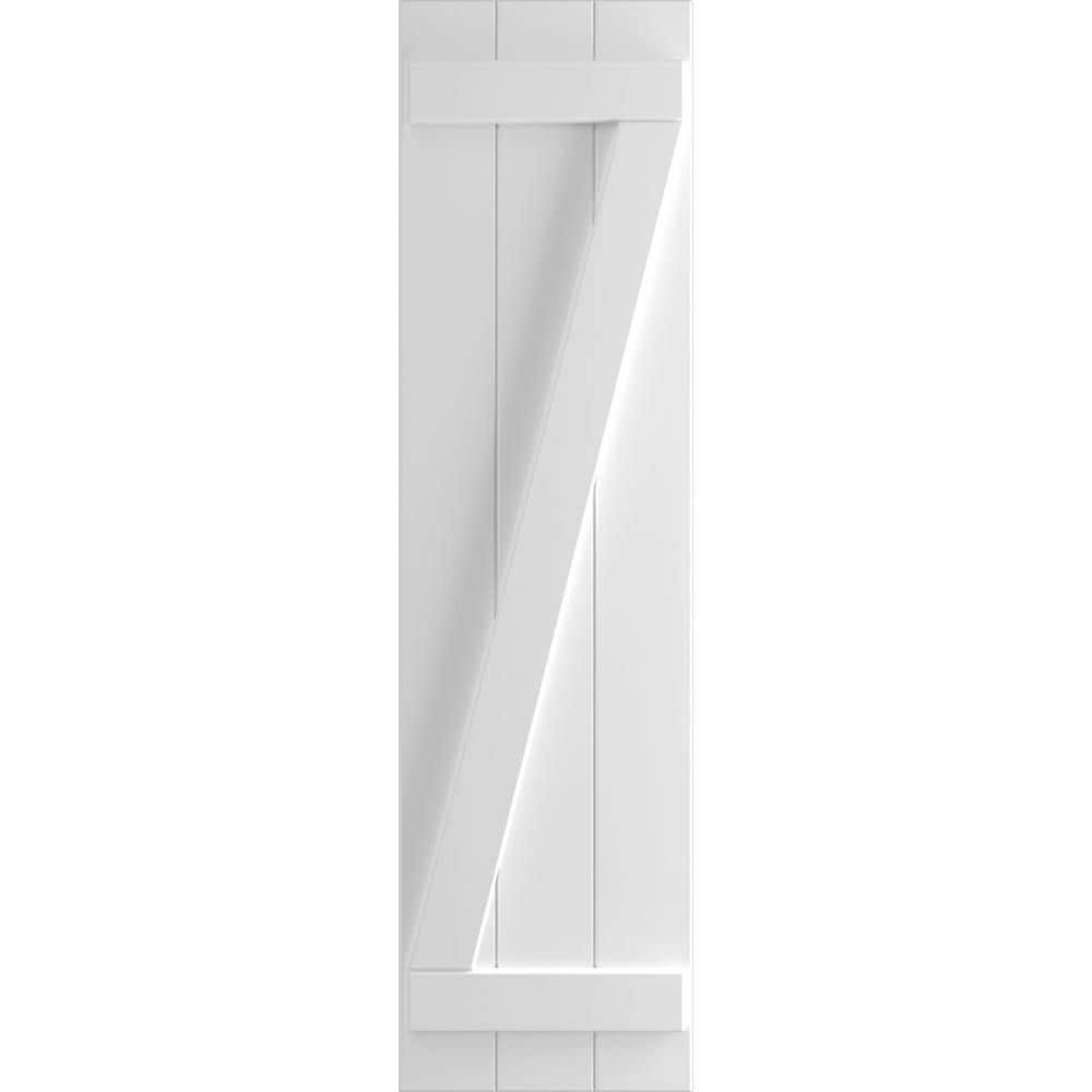 16-1/8x22 x 31x22 PVC Board and Batten Shutters with Z-Bar, Unfinished G45437