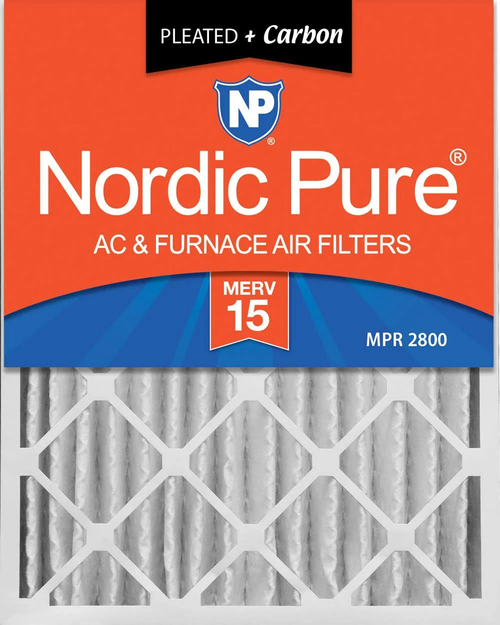 16x20x4 MERV 15 Pleated Carbon Air Filters 2 Pack X24606