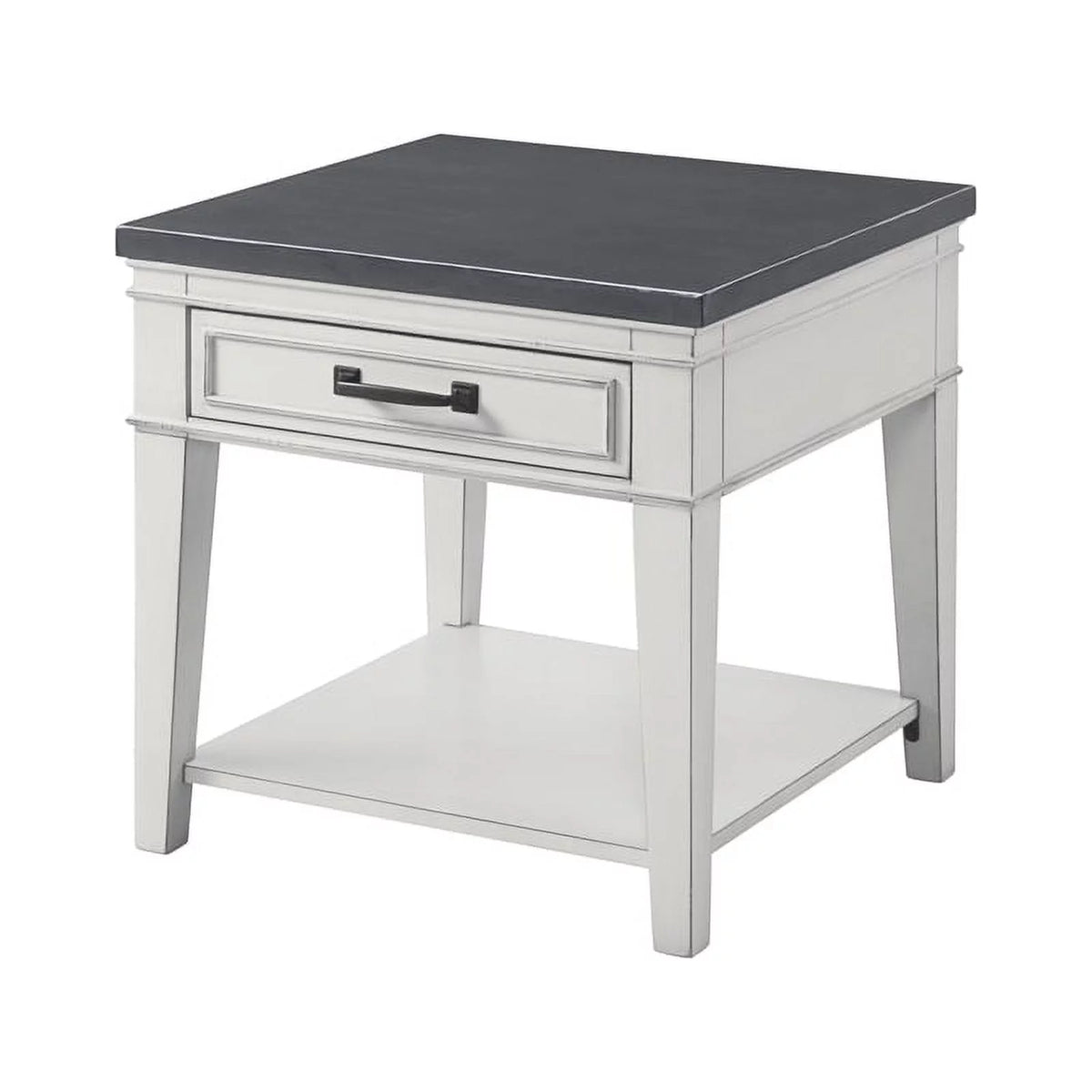 White and Grey 1 Drawer End Table Q4175