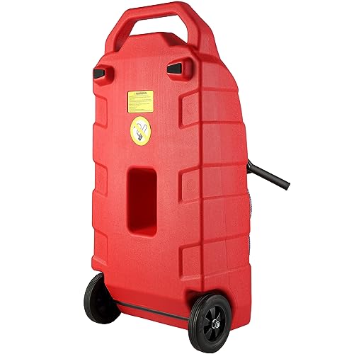 16 Gallon Portable Fuel Storage Tank with Nozzle Rubber Wheels E168