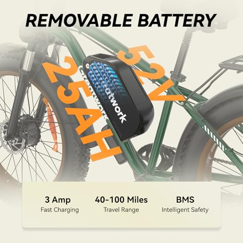 52V 4000/5000W Dual Motor Electric Bike 26" Fat Tire Q170144