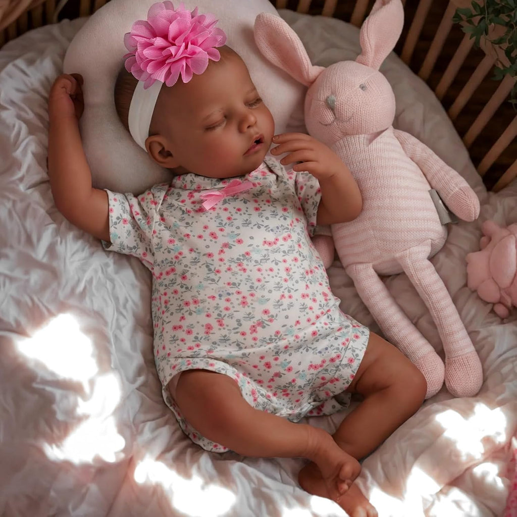 17-Inch Black Reborn Baby Dolls with Feeding Kit L4802
