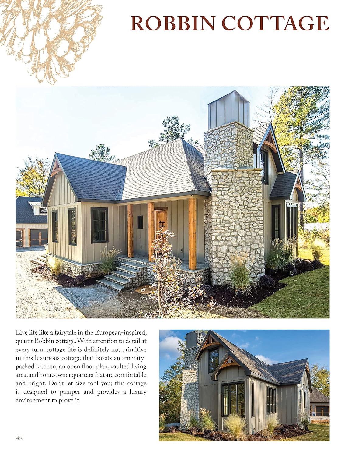 200+ Cottages, Cabins, A-Frames, Vacation Homes, Apartment Garages, Sheds & More Catalog of Plans X491462