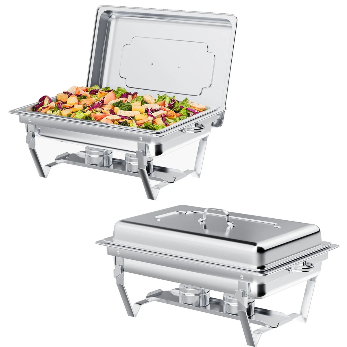 2 Pack 8QT Stainless Steel Chafing Dish Buffet Set R667943