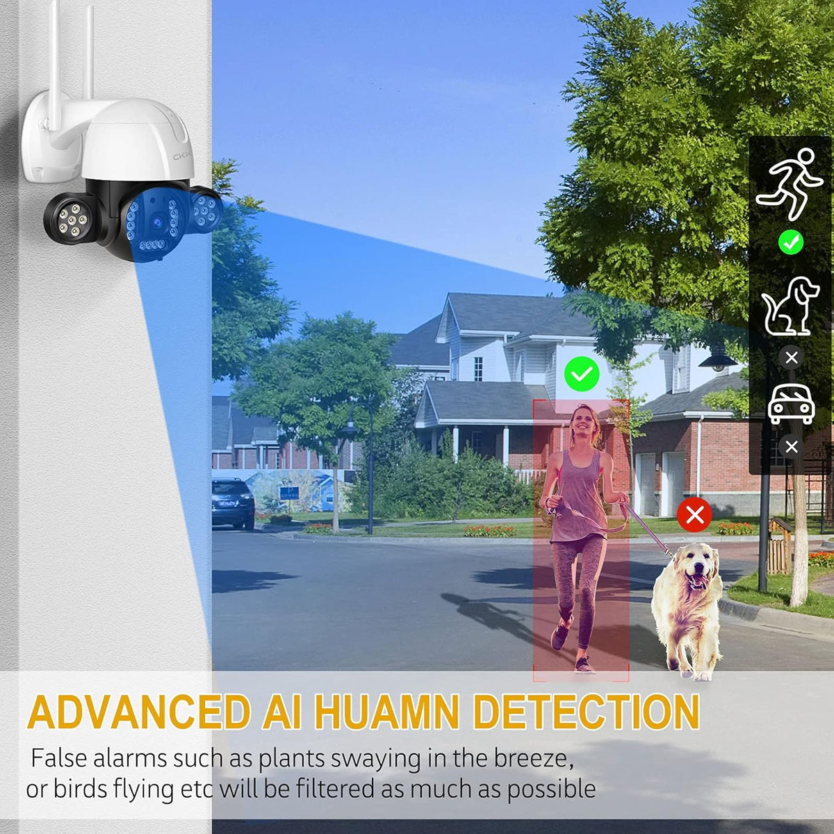 5MP Wireless PTZ Security Camera Outdoor with 64GB SD Card H23934