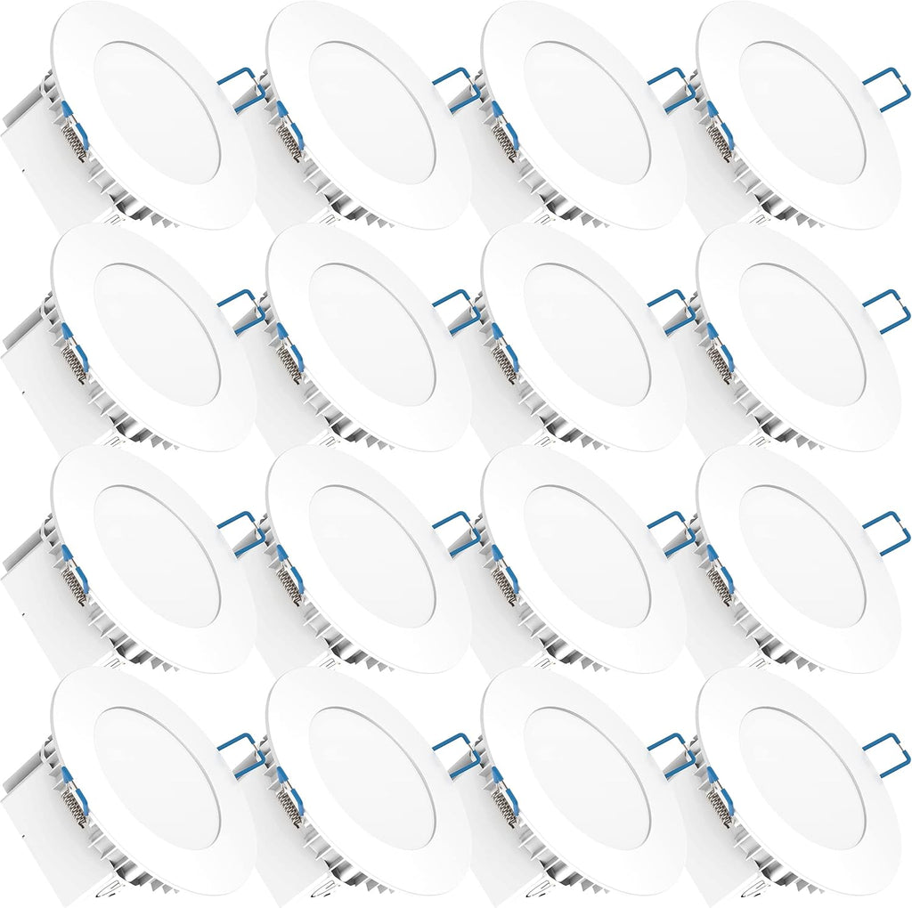 16 Pack 6 Inch Ultra Thin LED Recessed Ceiling Lights, 3000K Warm White, 14W, Dimmable A4388