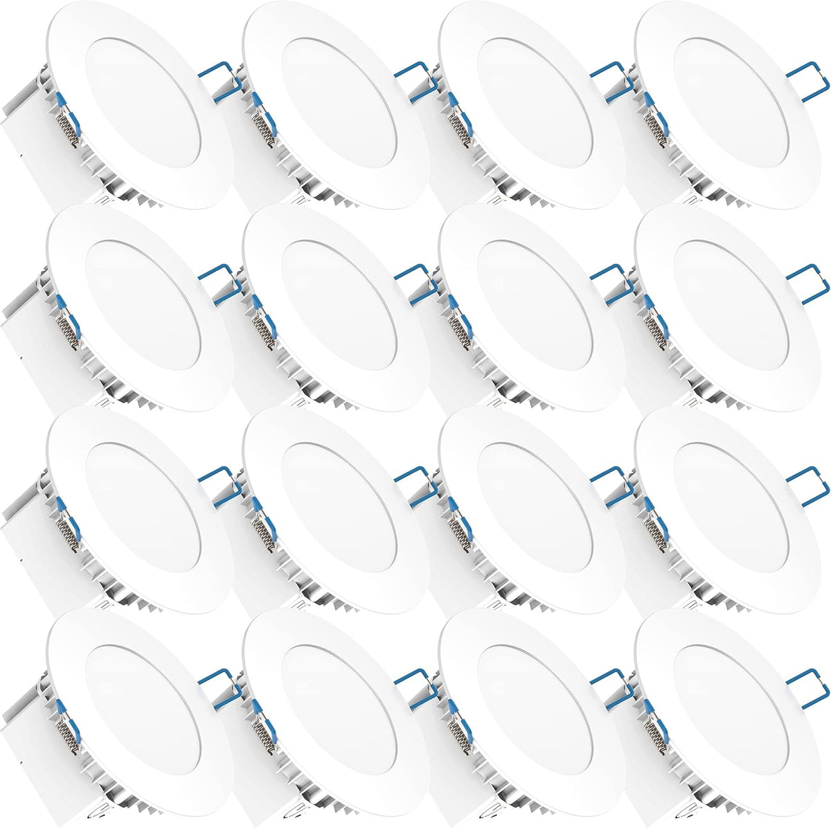 16 Pack 6 Inch Ultra Thin LED Recessed Ceiling Lights, 3000K Warm White, 14W, Dimmable A4388