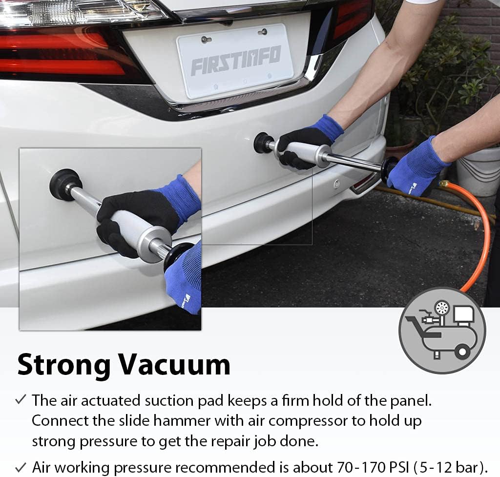 Pneumatic Auto Body Dent Puller Paintless Dent Repair Kit with 3-Piece Pads Y737077