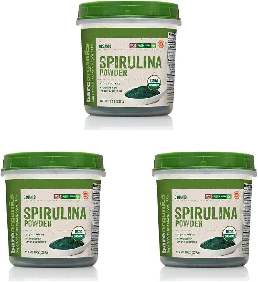 USDA Organic Raw Spirulina Powder 8 Ounce Pack of 3 D624015