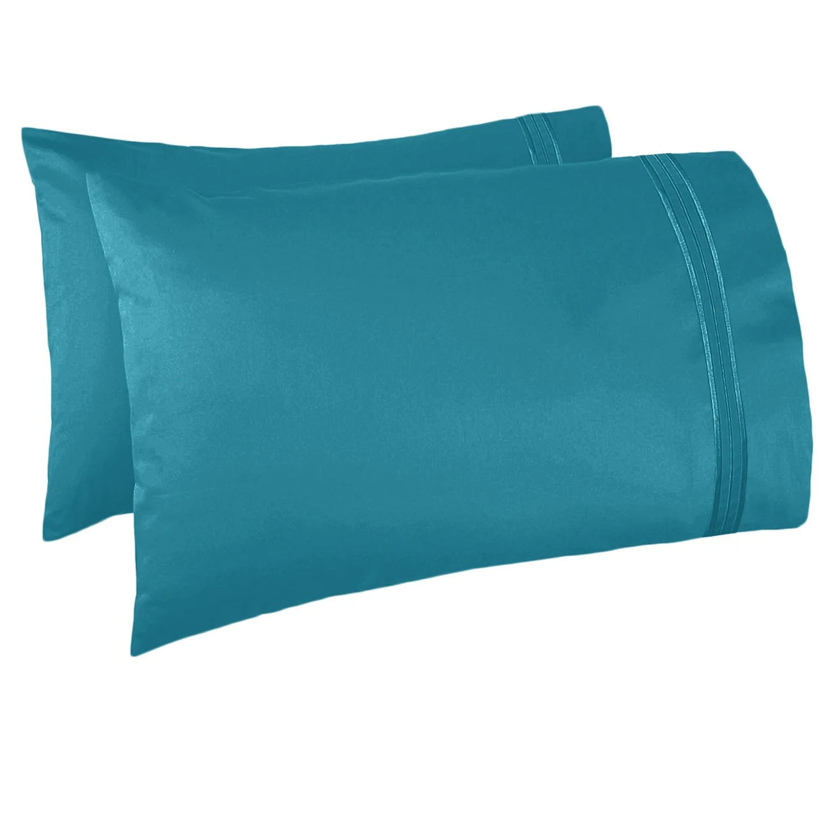 6 Piece California King Teal Microfiber Bed Sheet Set H15586