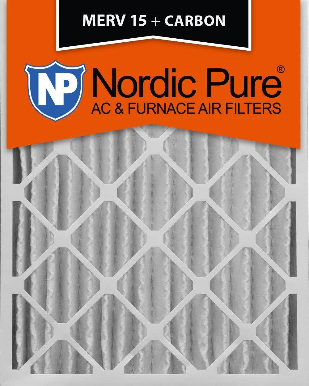 16x20x4 MERV 15 Pleated Carbon Air Filters 2 Pack X24606