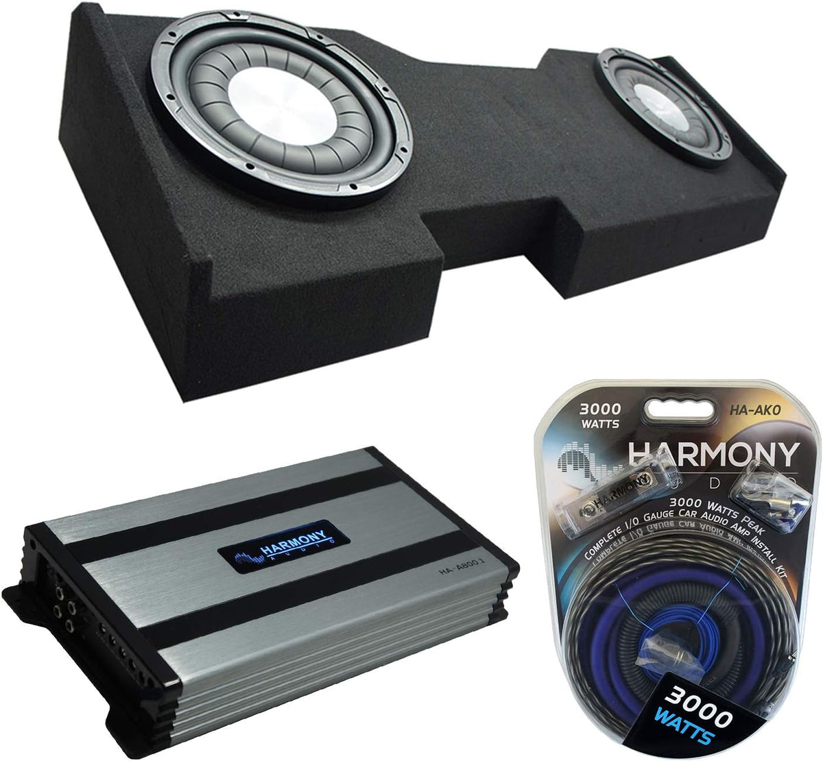 Dual 10 Sub Box Bundle with Amp W192