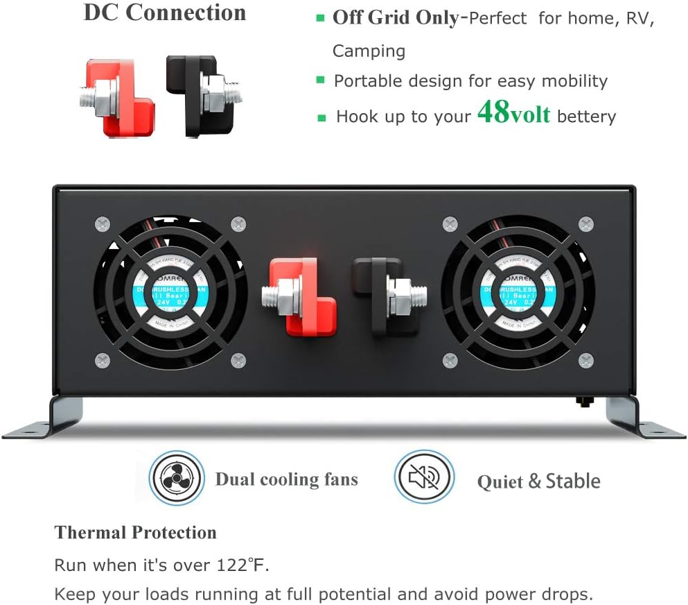 3500Watt 48V DC to 110V 120V AC Power Inverter with Remote Control F134