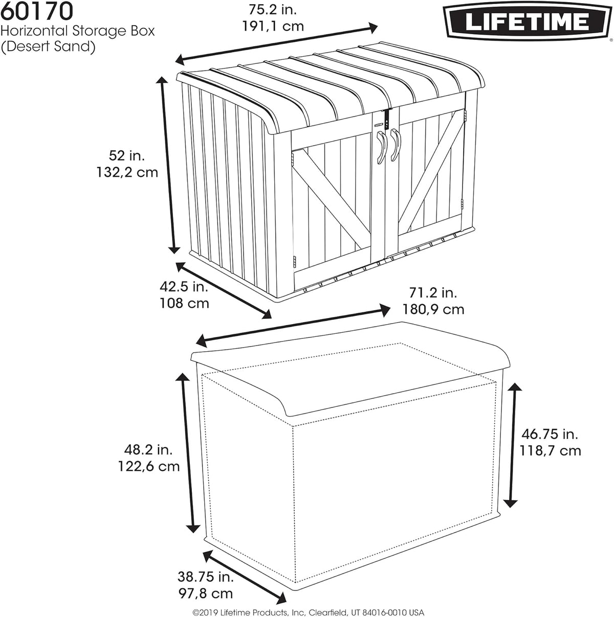 Tan Horizontal Storage Box O843