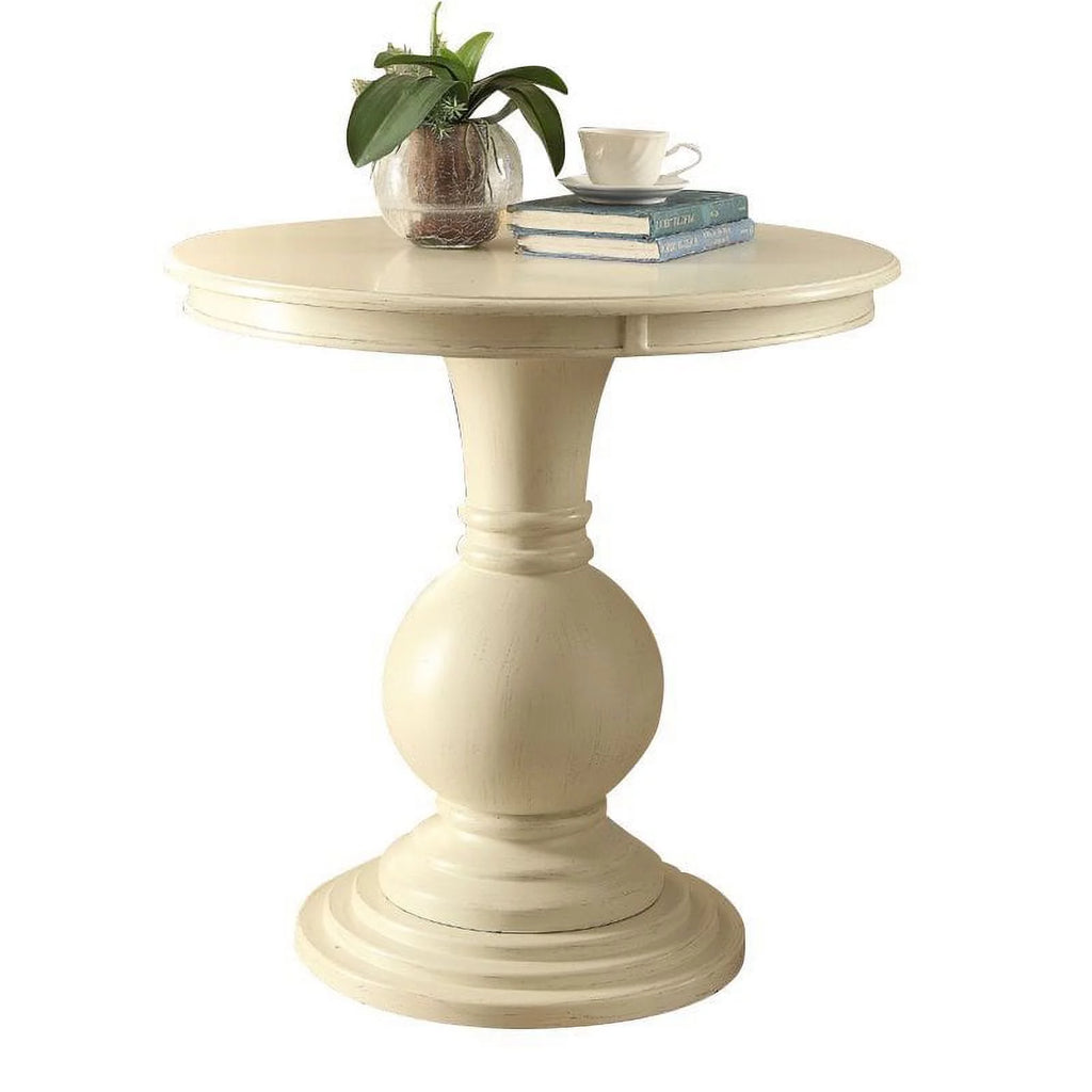 Antique White Pedestal Table H73421