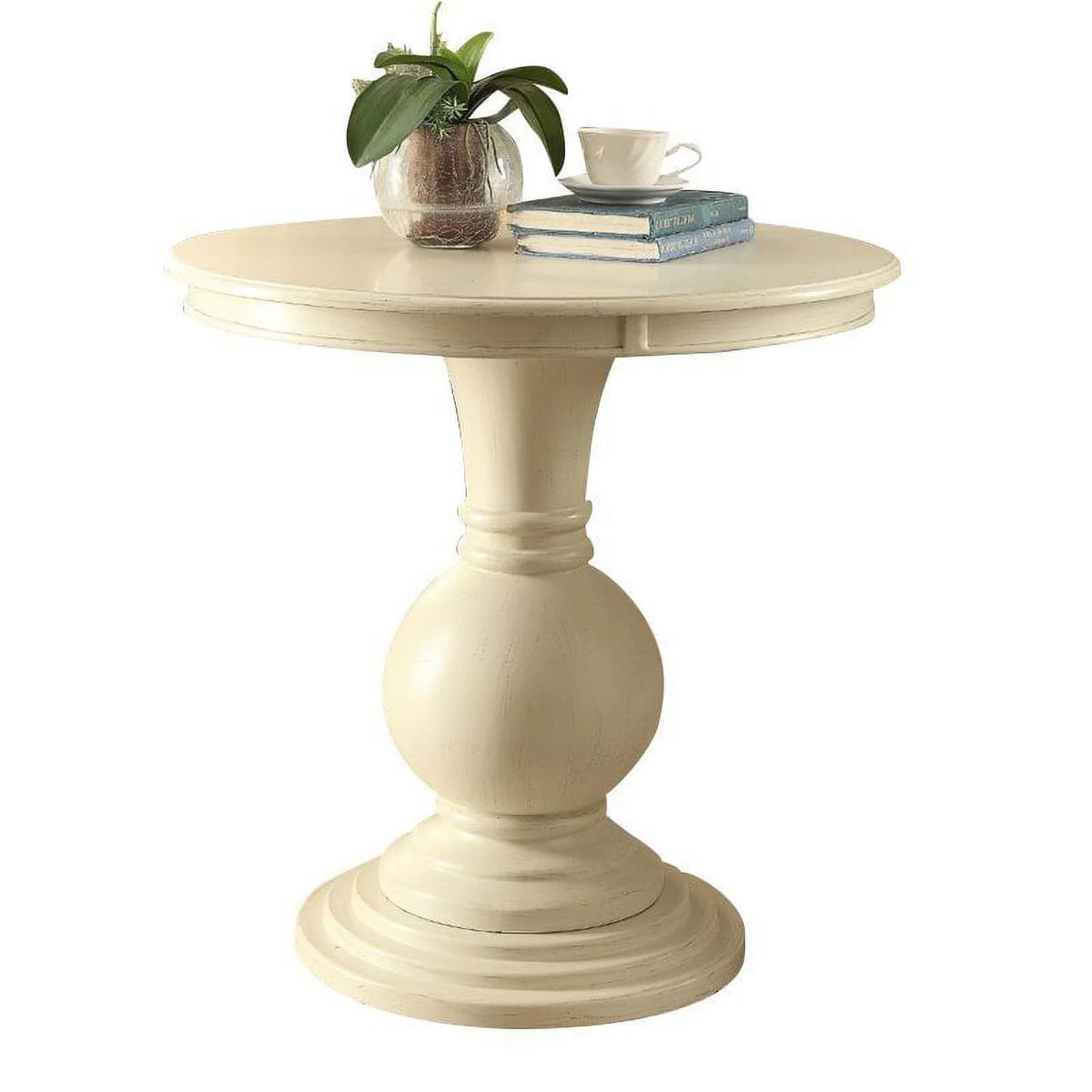 Antique White Pedestal Table H73421