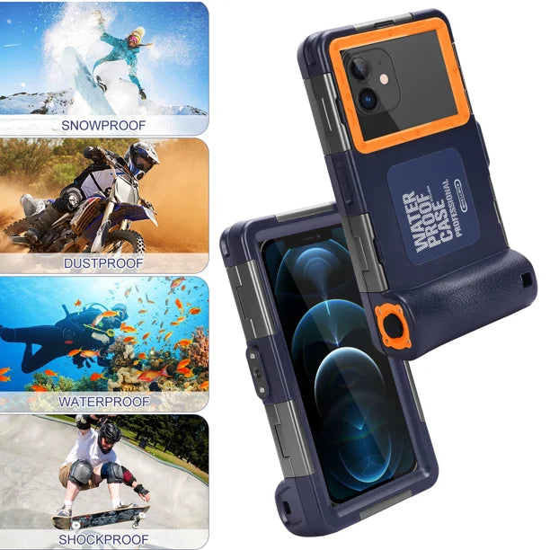 Waterproof Protective Case for Phones Up to 6.9 Inch with Lanyard V106