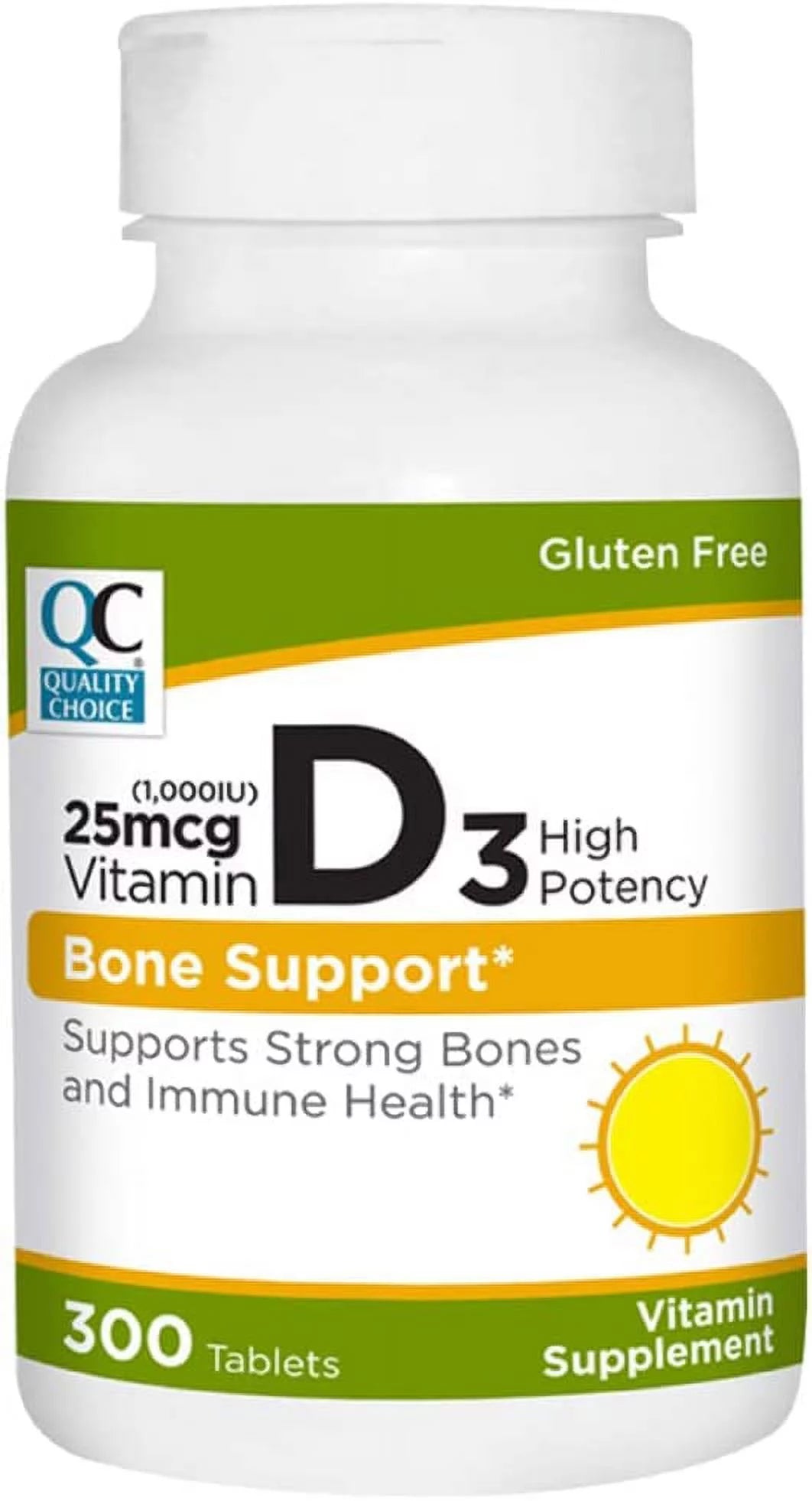 Vitamin D3 25mcg Tablets, 300 Count Pack of 4 Y910054
