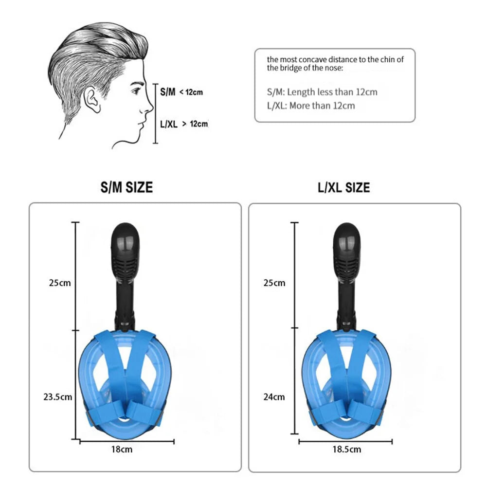 Full Face Snorkeling Mask Anti-fog Diving Equipment Q9595