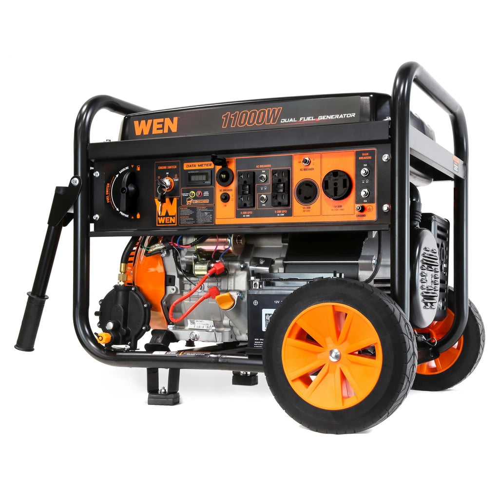 11000-Watt 120-Volt 240-Volt Dual Fuel Electric Start Portable Generator with Wheel Kit and CO Shutdown Sensor O8461