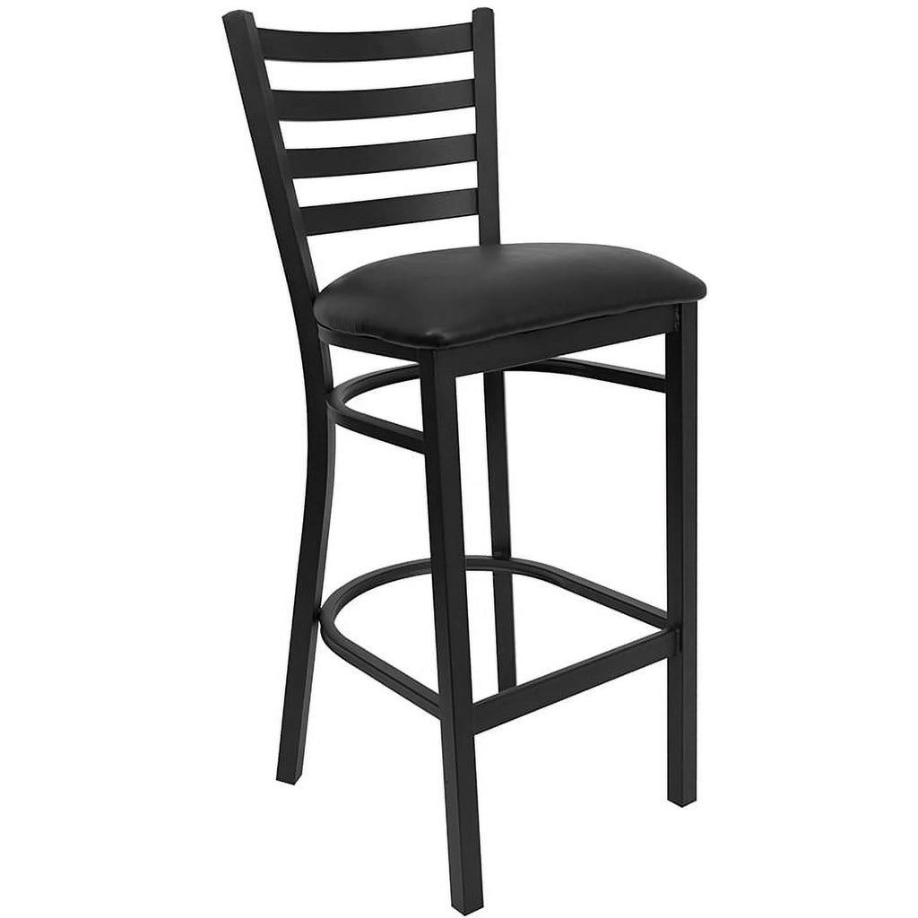 Black Ladder Back Metal Barstool R9298