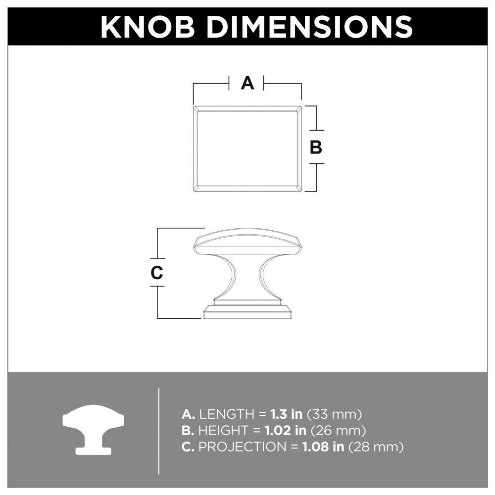 1.25-in Bronze Rectangular Traditional Cabinet Knob 36-Pack G1646