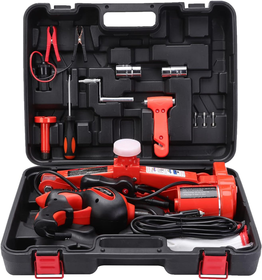 Electric Car Jack Kit with Power Impact Wrench O78616