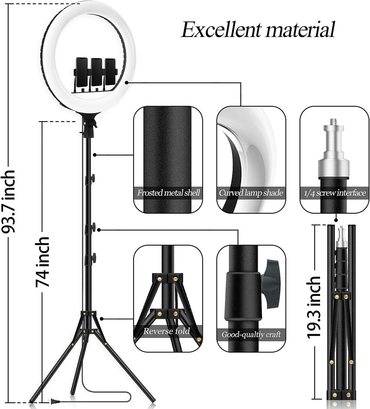 18 LED RGB Ring Light with Tripod L6209