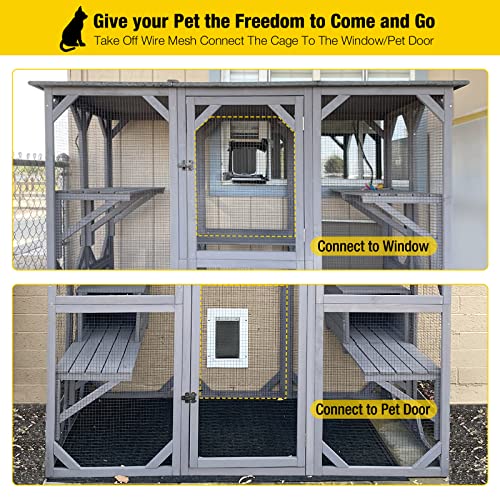 Large Cat Enclosure with Tarp Roof 70" E373169