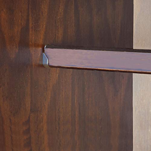 100% Solid Wood Armoire Wardrobe Closet, Java, 4 Shelves, 1 Clothing Rod, 2 Drawers, 1 Lock F5871