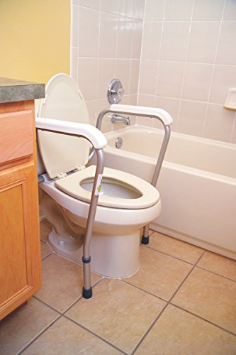 Height Adjustable Standing Toilet Safety Rail with Foam Handles U230664