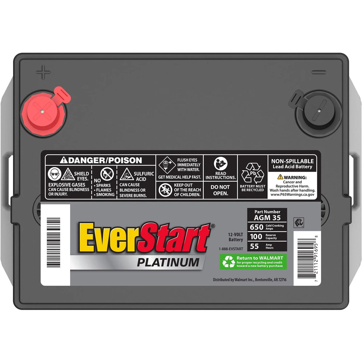 Platinum AGM Automotive Battery Group Size 35 12 Volt 650 CCA V163260