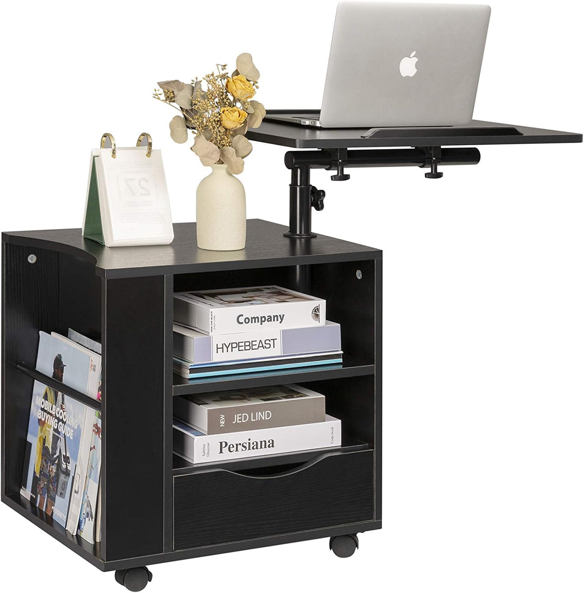 Beige Wooden Nightstand with Drawers J178858