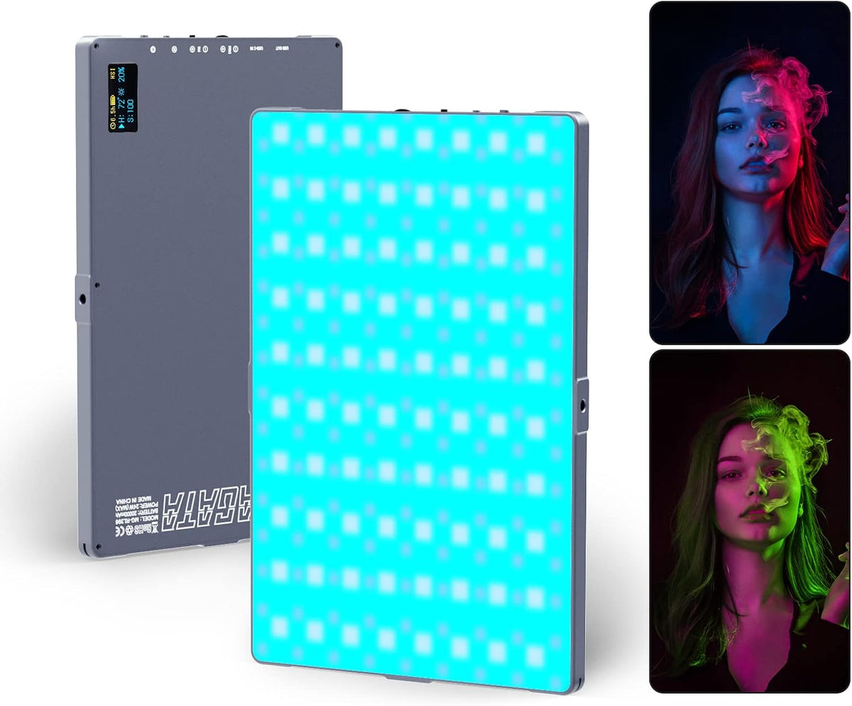 24W RGB LED Video Light with 20000mAh Battery, CRI≥96 3200-5600K Bi-Color M422