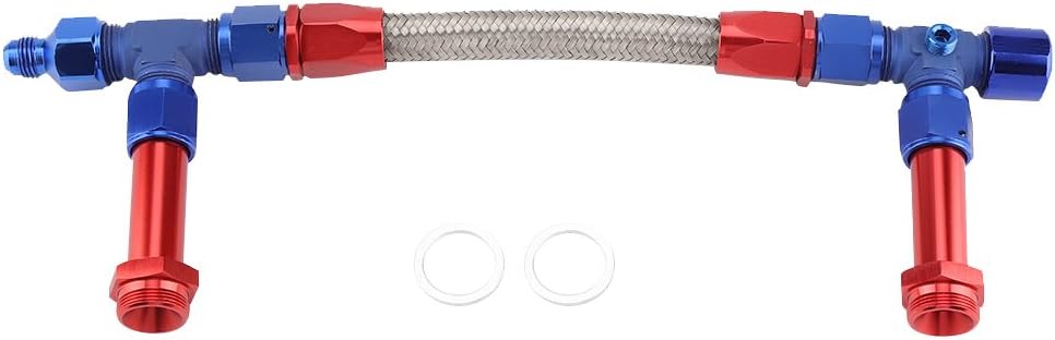 4150 Braided Dual Feed Fuel Line Kit with AN6 Adapter Aluminum Pack of 2 K73970
