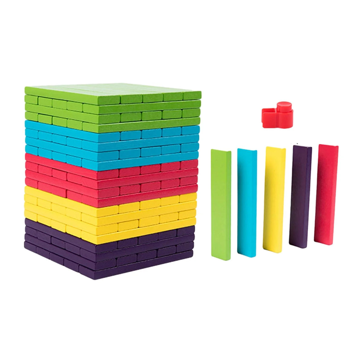100 Pieces Wooden Blocks Stacking Game Building Kits Board Games F137138