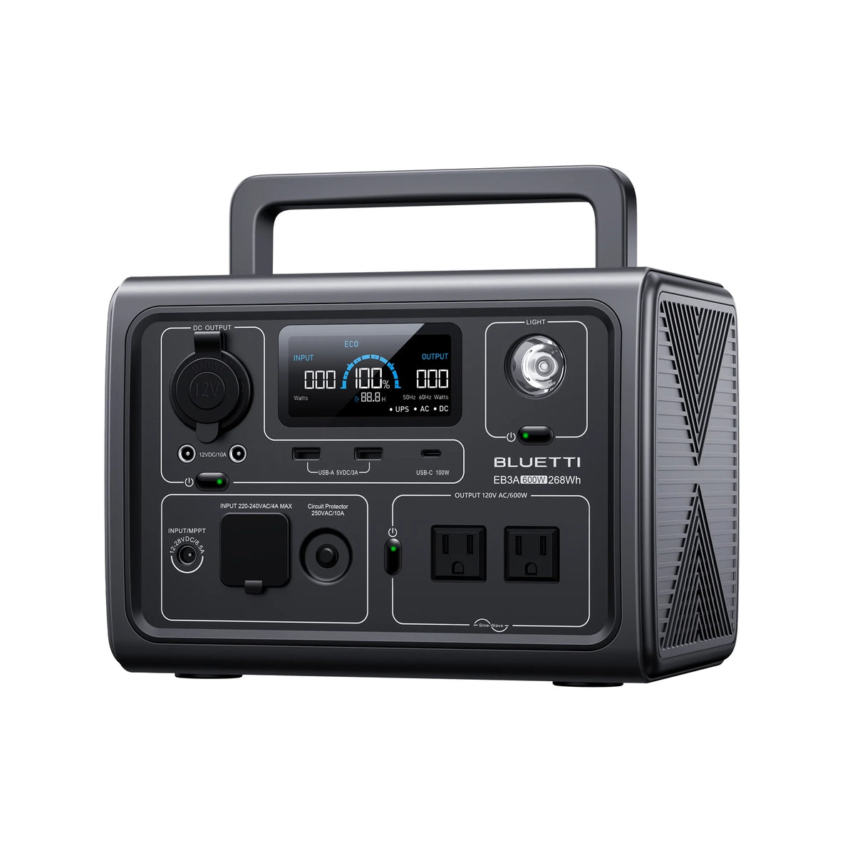 Portable Solar Power Station 268Wh 600W AC Output D6899