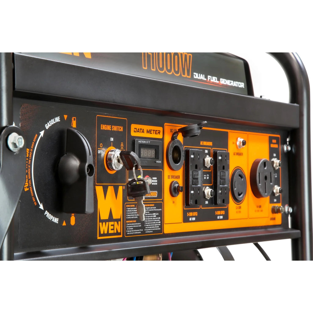 11000-Watt 120-Volt 240-Volt Dual Fuel Electric Start Portable Generator with Wheel Kit and CO Shutdown Sensor O8461