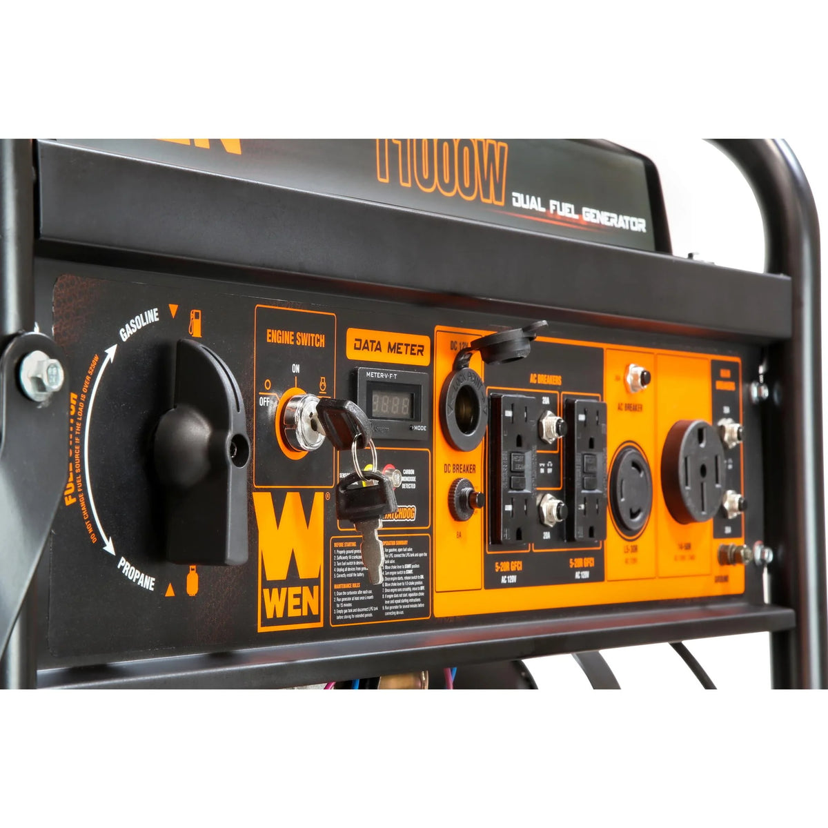 11000-Watt 120-Volt 240-Volt Dual Fuel Electric Start Portable Generator with Wheel Kit and CO Shutdown Sensor O8461