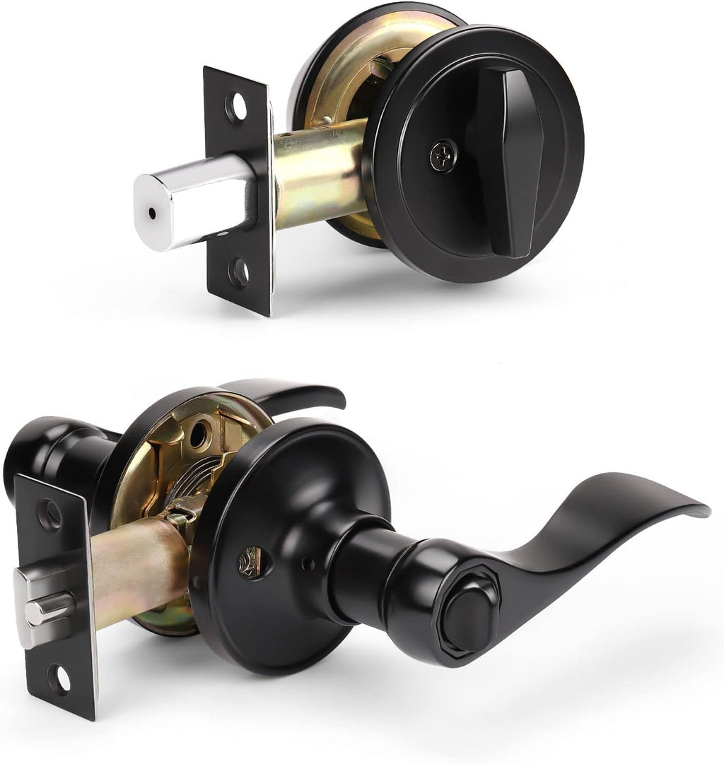 10 Pack Matte Black Passage Door Lever Sets O186833