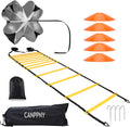 Agility Training Kit with Ladder, 5 Disc Cones, Resistance Parachute P945