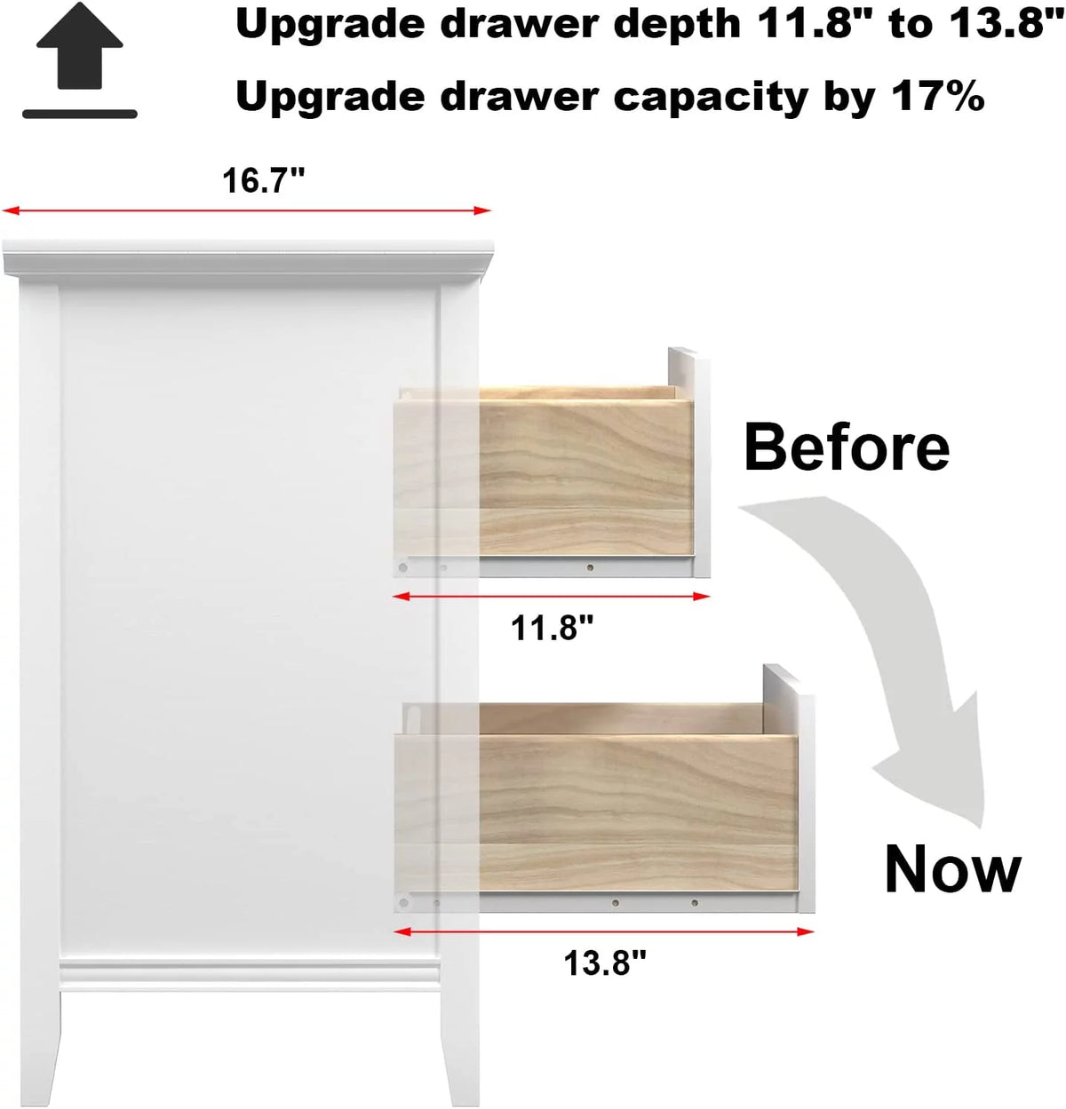 6 Drawer Double Dresser 55 inch Solid Wood White K853228