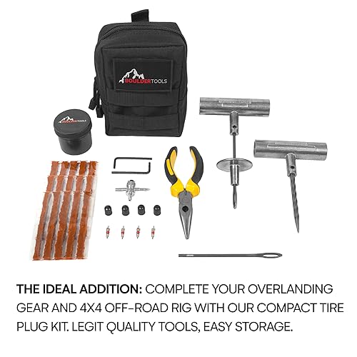 Compact Tire Repair Kit with Molle Storage Pouch W627