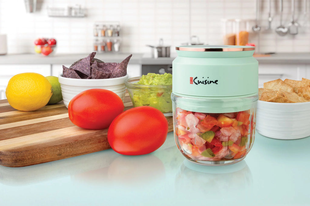 Green Mini Cordless Rechargeable Chopper with Glass Bowl F425