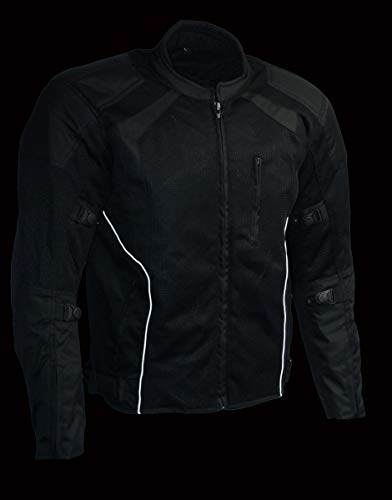 Black Armored Mesh Motorcycle Jacket U771